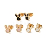 Enamel Rabbit Stud Earrings with 316 Surgical Stainless Steel Pins EJEW-A081-03G-1