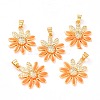 Real 18K Gold Plated Brass Micro Pave Cubic Zirconia Pendants ZIRC-L100-087G-08-1