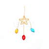 Colorful Glass Hanging Crystal Pendant Ornament HJEW-TAC0012-20-1