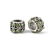 Antique Silver Plated Alloy Rhinestone Large Hole European Beads MPDL-R041-02D-1