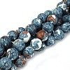 Synthetic Ocean White Jade Round Bead Strands X-G-M165-8mm-15-1