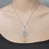 201 Stainless Steel Hollow Rocket Pendant Necklace NJEW-OY001-74-2