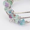 Three Loops Wrap Natural Mixed Stone Beads Bracelets BJEW-JB02922-03-2
