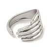 304 Stainless Steel Open Cuff Ring RJEW-C067-17P-2