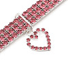 Adjustable 3-Row Iron Rhinestone Cup Chain Pet Collars LS-AJEW-A054-01E-2