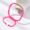 Polyester Cord Braided Bead Bracelets for Women BJEW-L698-01G-09-1
