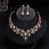 Teardrop Alloy Rhinestone Pendant Necklaces & Stud Dangle Earrings Sets WGA4CA9-07-1