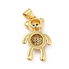 Rack Plating Brass Micro Pave Cubic Zirconia Pendants KK-E072-21G-2