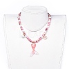 Plastic Imitation Pearl Stretch Bracelets and Necklace Jewelry Sets X-SJEW-JS01053-03-5