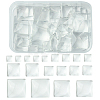 48Pcs 6 Styles Transparent Square Glass Cabochons GGLA-FS0001-06-1