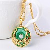 Donut with Dragon Pendant Necklaces SJEW-BB66513-B-2