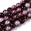 Crackle Baking Paint Imitation Jade Glass Beads Strands DGLA-YW0001-17N-1