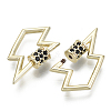 Brass Micro Pave Cubic Zirconia Screw Carabiner Lock Charms KK-R136-067A-NF-3