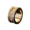 Gear Brass Micro Pave Clear Cubic Zirconia Rotatable Finger Rings FS-WGBD3BF-11-1