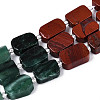 Natural Fuchsite & Red Jasper & Rainbow Moonstone Beads Strands G-T144-14B-01-4