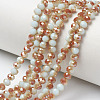 Electroplate Opaque Solid Color Glass Beads Strands EGLA-A034-P6mm-J-2