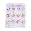 Ion Plating(IP) 304 Stainless Steel Stud Earrings EJEW-L251-A01-G-3