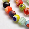 Round Millefiori Glass Beads Strands X-LK-P001-21-2