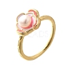 Natural Pearl Finger Rings RJEW-P113-20G-4