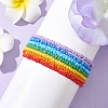 7 PCS Rainbow Style Glass Seed Beads Bracelets Sets for Women BJEW-JB10065-01-3