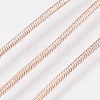 Long-Lasting Plated Brass Snake Chain Necklaces LS-NJEW-K112-04RG-NF-2