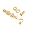 Brass Micro Pave Clear Cubic Zirconia Peg Bails Fold Over Clasps KK-S360-180-3