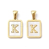 Ion Plating(IP) 304 Stainless Steel Pave Shell Pendants X-STAS-G327-01G-K-1