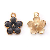 Light Gold Plated Alloy Enamel Pendants X-ENAM-R136-17D-3