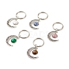 Natural Mixed Gemstone Cabochons Keychain KEYC-JKC00281-1