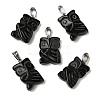 Natural Obsidian Pendants G-B127-09P-04-2