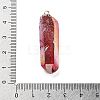 Electroplated Natural Quartz Pendants G-P315-B01-07G-3