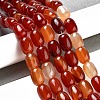 Barrel Shaped Gemstone Dyed Natural Red Agate Stone Beads Strands G-S114-05-3