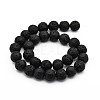 Natural Lava Rock Round Bead Strands X-G-M169-14mm-03-2