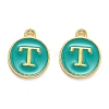 Golden Plated Alloy Enamel Charms ENAM-Q437-15T-1