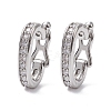 Brass Micro Pave Clear Cubic Zirconia Twister Clasps KK-K360-28P-1