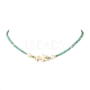 Dyed Synthetic Turquoise Starfish and Pearl Beaded Necklaces for Women NJEW-JN06658-2