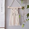 Cotton Cord Macrame Woven Wall Hanging HJEW-C010-20-1