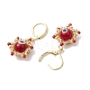 Star of David & Evil Eye Handmade Glass Seed Beads Leverback Earrings EJEW-MZ00389-02-4