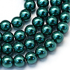 Baking Painted Pearlized Glass Pearl Round Bead Strands HY-Q330-8mm-79-1