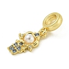 Rack Plating Brass & Cubic Zirconia & ABS Plastic Pearl European Pendants KK-Z067-61B-G-2