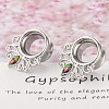 316L Surgical Stainless Steel Colorful Rhinestone Horse Eye Ear Plugs Gauges WG2285B-06-2