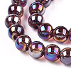 Electroplate Transparent Glass Beads Strands GLAA-T032-T8mm-AB19-3