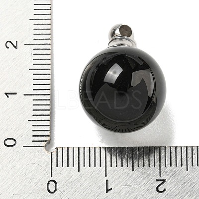 Natural Obsidian Perfume Bottle Pendants G-K338-22P-01-1