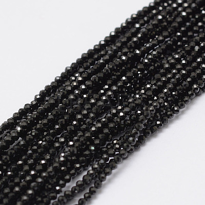 Natural Black Spinel Beads Strands G-E351-01A-1