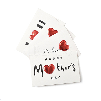 4Pcs 4 Styles Kraft Paper Greeting Cards AJEW-FS0001-29-1