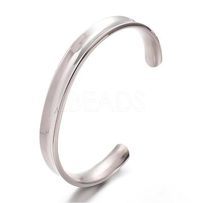 Tarnish Resistant 304 Stainless Steel Cuff Bangles BJEW-G478-P-1