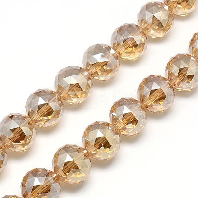 Electroplate Glass Bead Strands EGLA-S137-14mm-05-1