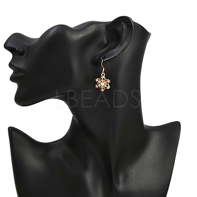 Christmas Theme Alloy Rhinestone Dangle Earrings EJEW-JE06627-02-1
