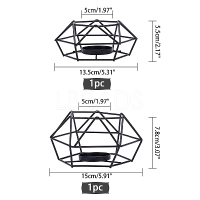 2Pcs 2 Style Iron Hollow Candle Holder AJEW-PH0001-59EB-1