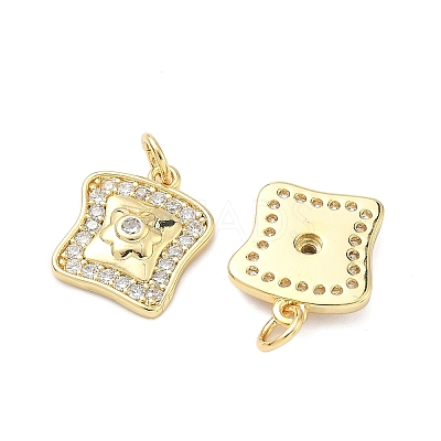Brass Micro Pave Cubic Zirconia Pendants KK-C156-10G-1